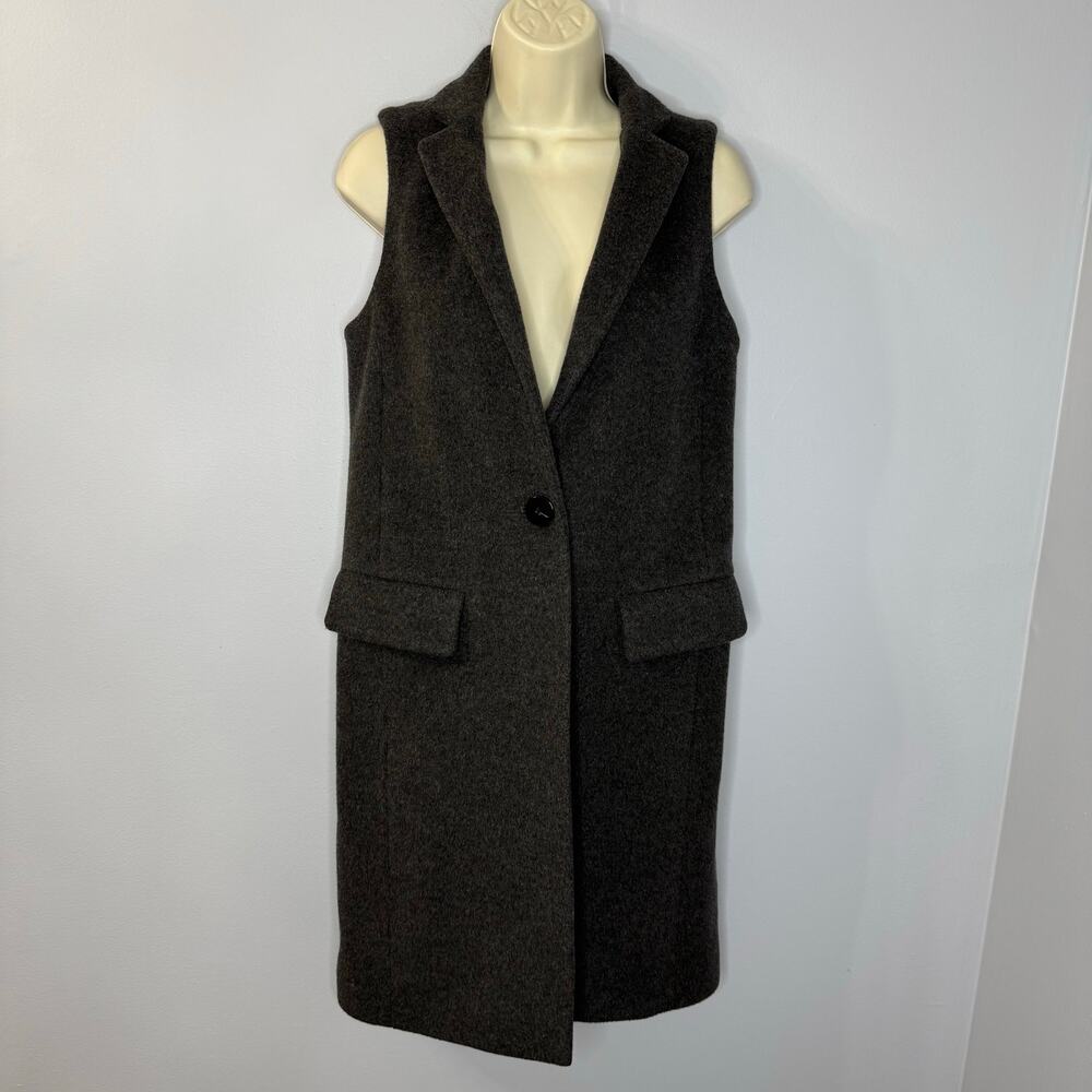 Intermix Wool Tailored Coat Vest Charcoal Grey Women's S Casual Wardrobe
